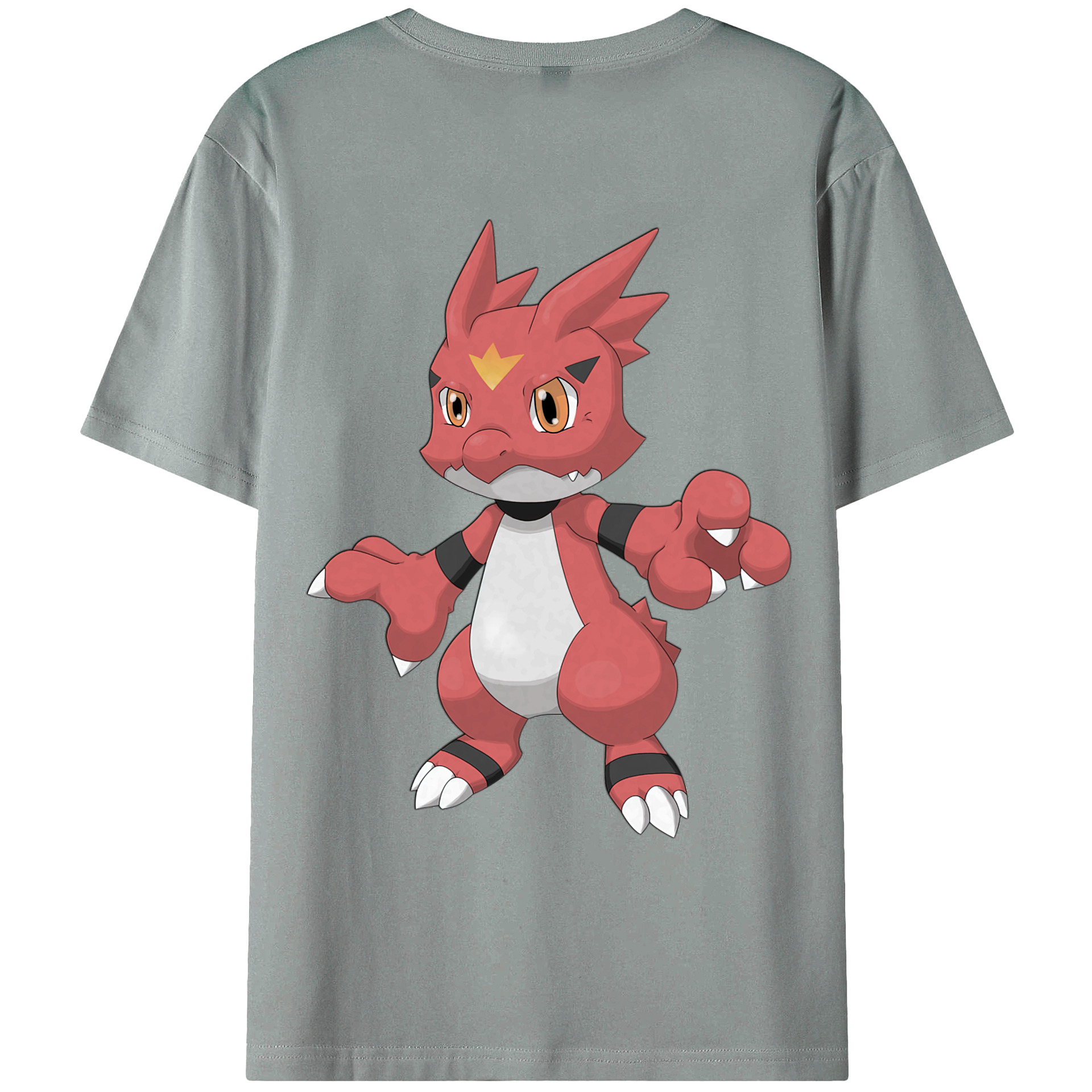 （画像用） Digimon デジタルモンスター/デジモン 綿100％ メンズ半袖Tシャツ（バックプリント） 通気性